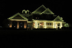 Festive holiday lighting display with warm white LEDs installed by Allbrite Lights in Maryland.
